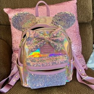 Loungefly DisneyParks 50th Anniversary Pink Sequin Backpack